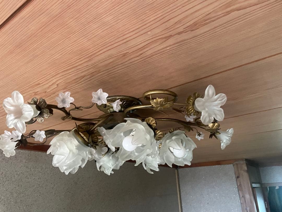 花の形状の6灯シャンデリア