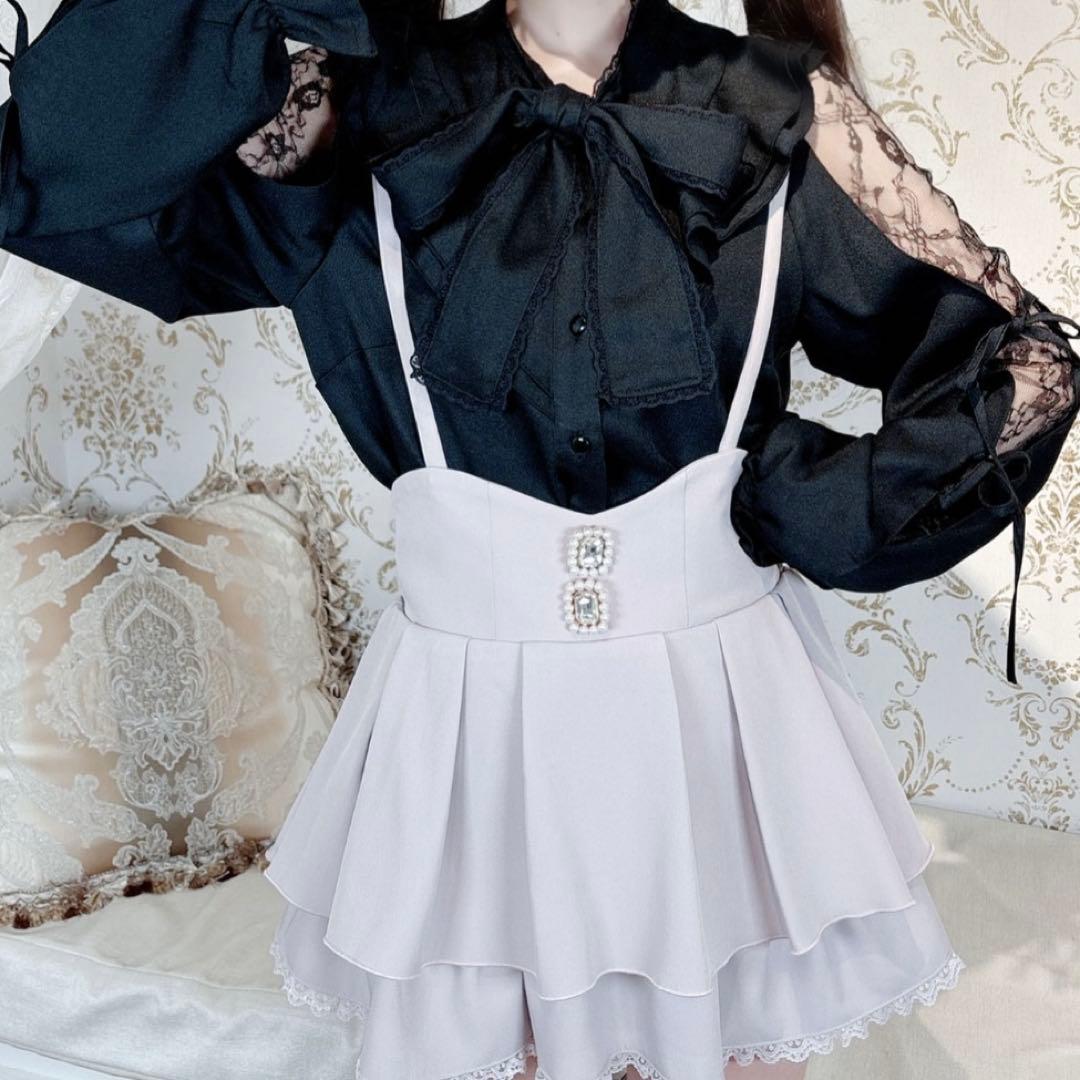 地雷 マーズ mars リボン ブラウス チェックスカパン セットアップ