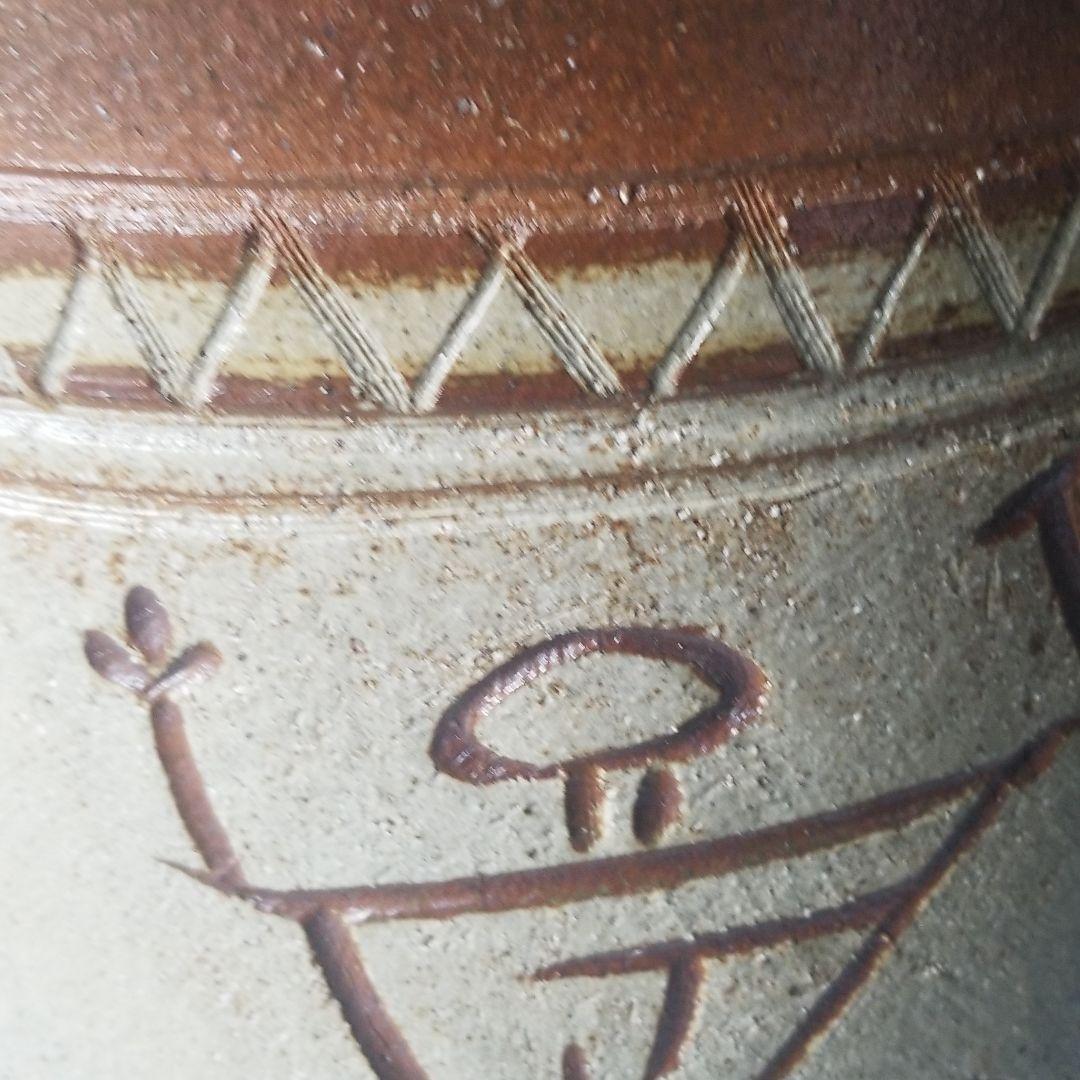 信楽焼傘立て 大容量❗縄文絵 高さ４１cm