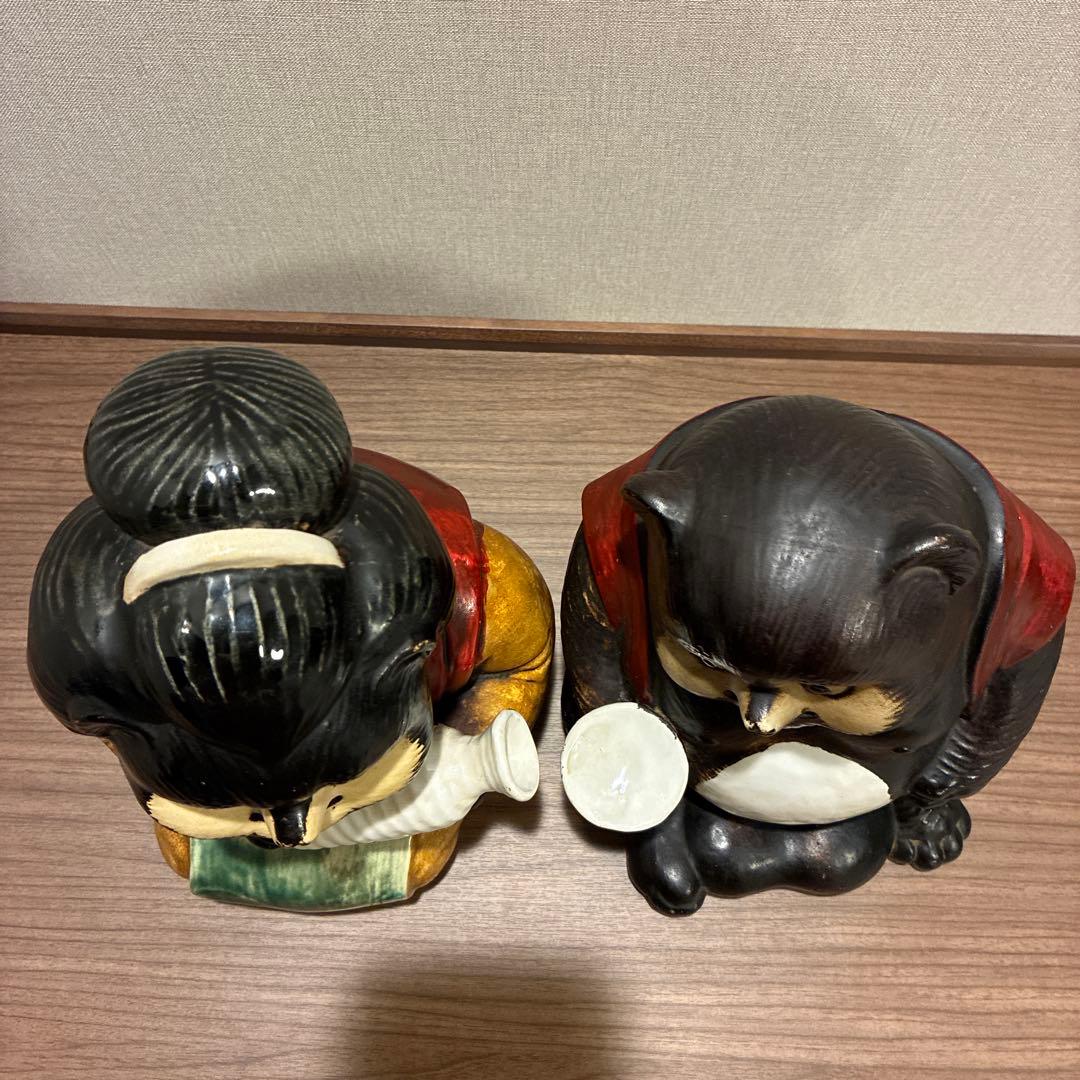 信楽焼 夫婦狸置物