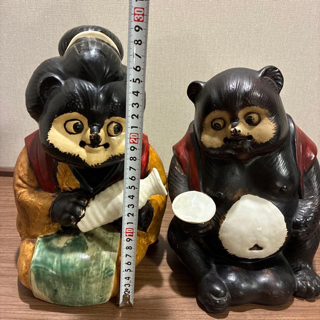 信楽焼 夫婦狸置物
