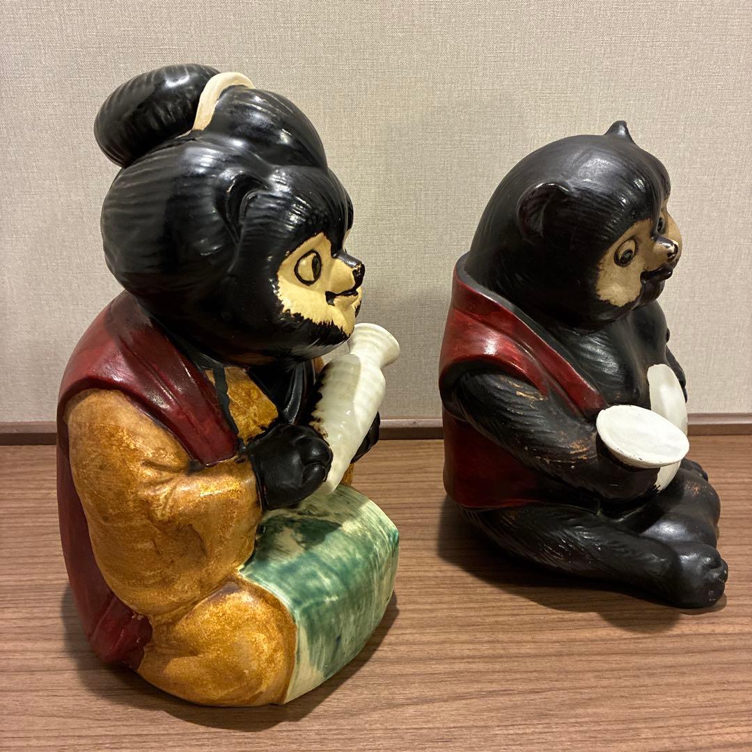 信楽焼 夫婦狸置物