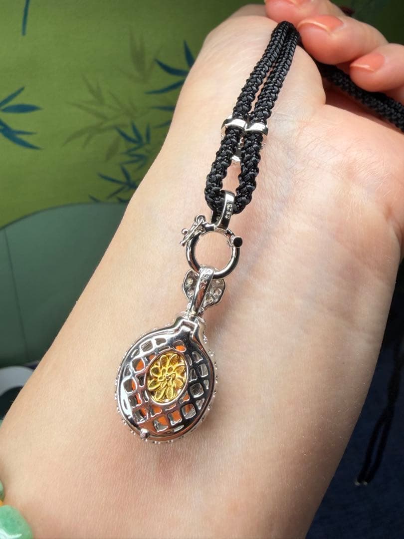 特選品‼️天然A貨翡翠　ロウカン質、特選大粒陽緑ネックレストップ　鑑定書付き