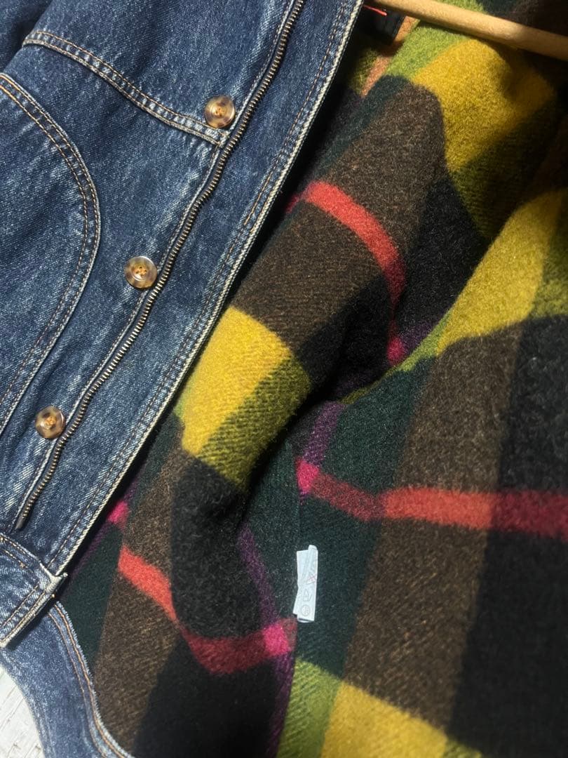 爆限定 ixi:z デニムジャケット カバーオール 裏地ブランケット 帆布 短丈
