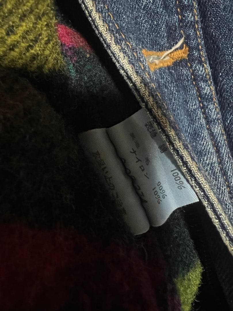 爆限定 ixi:z デニムジャケット カバーオール 裏地ブランケット 帆布 短丈