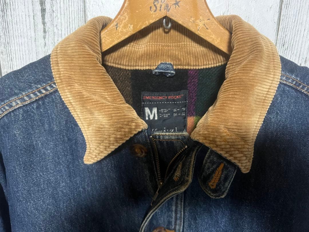 爆限定 ixi:z デニムジャケット カバーオール 裏地ブランケット 帆布 短丈