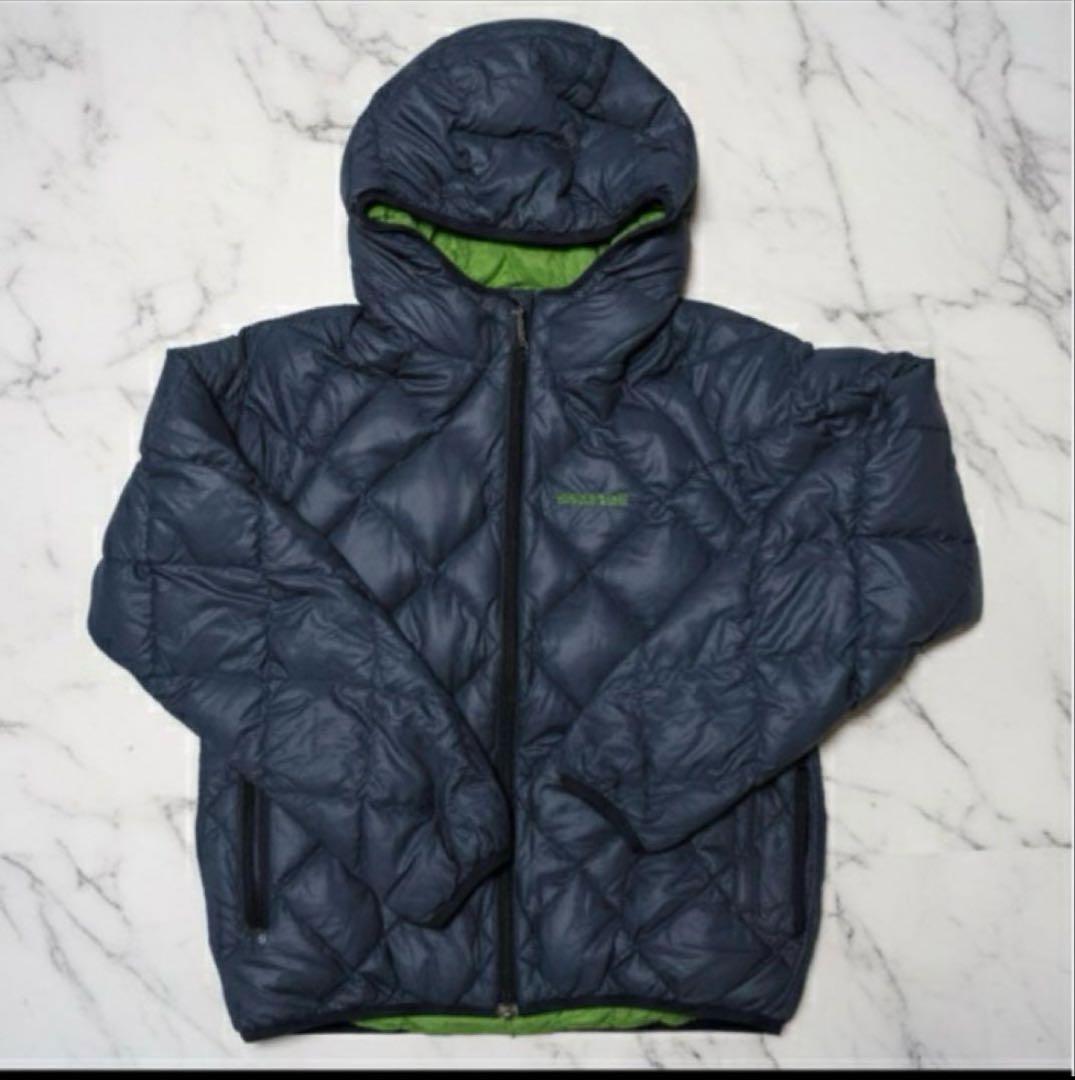 mont-bell ダウンジャケット キルティング リバーシブル 紺/緑