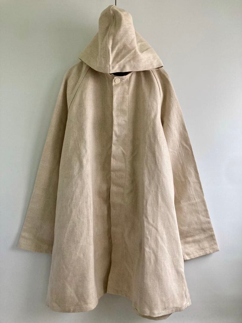 60s French Vintage Ecru HBT Butcher Coat
