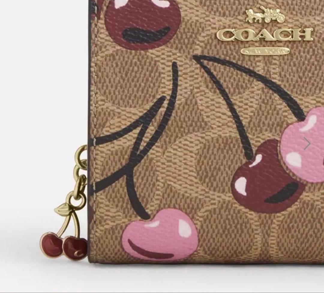 コーチ 二つ折財布 ☆COACH☆ スモール ジップ.さくらんぼ柄/ウォレット