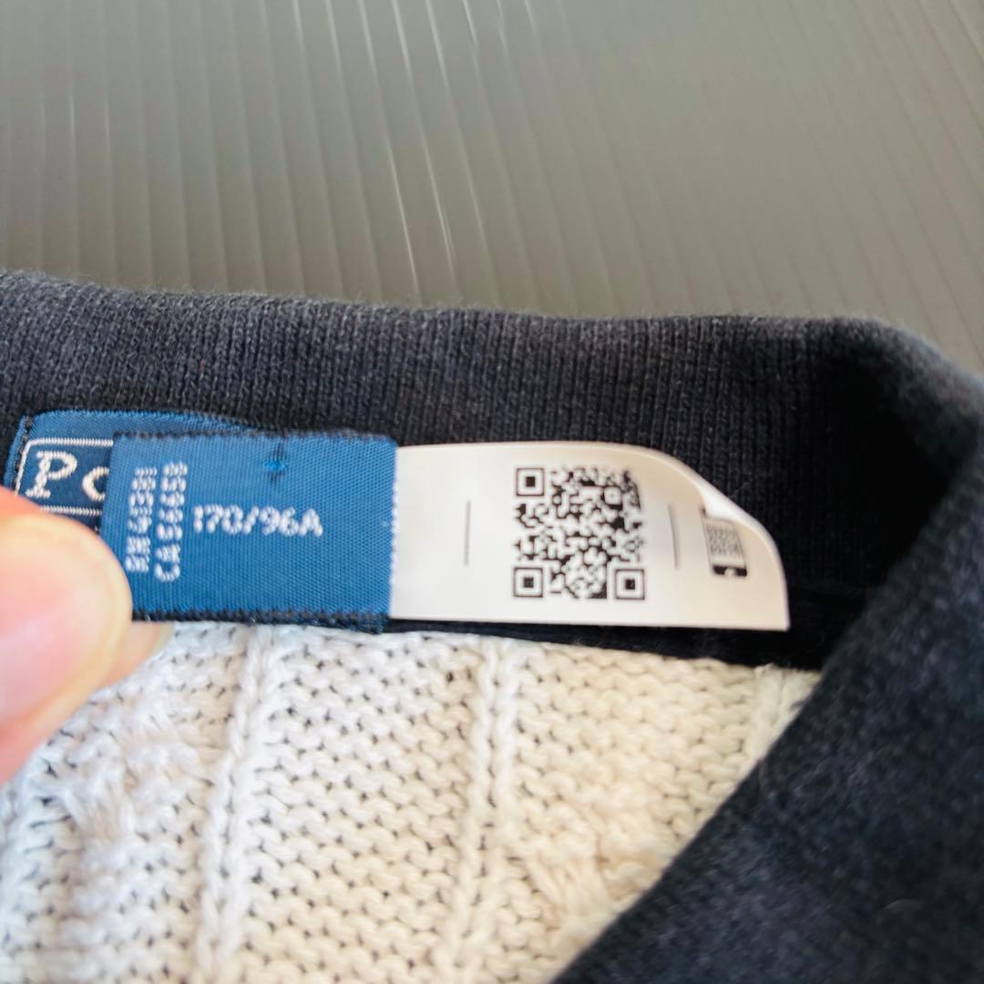 現行タグ ポロバイラルフローレン 半袖ケーブルニット ボーダー ニット