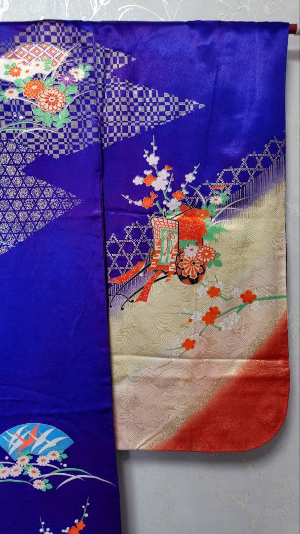 RK544洗える子供着物着丈130センチ裄丈58センチ7歳前後用ポリエステル