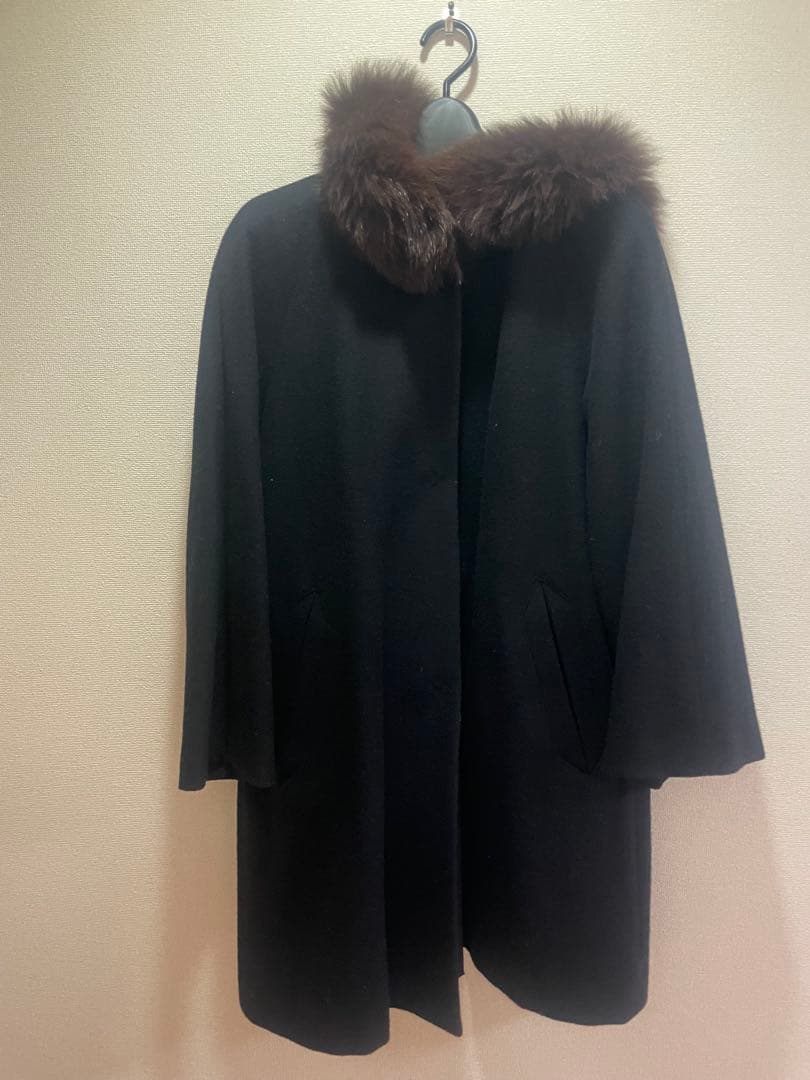 専用LANVIN en Bleu ランバンオンブルーコート ウール フォックス