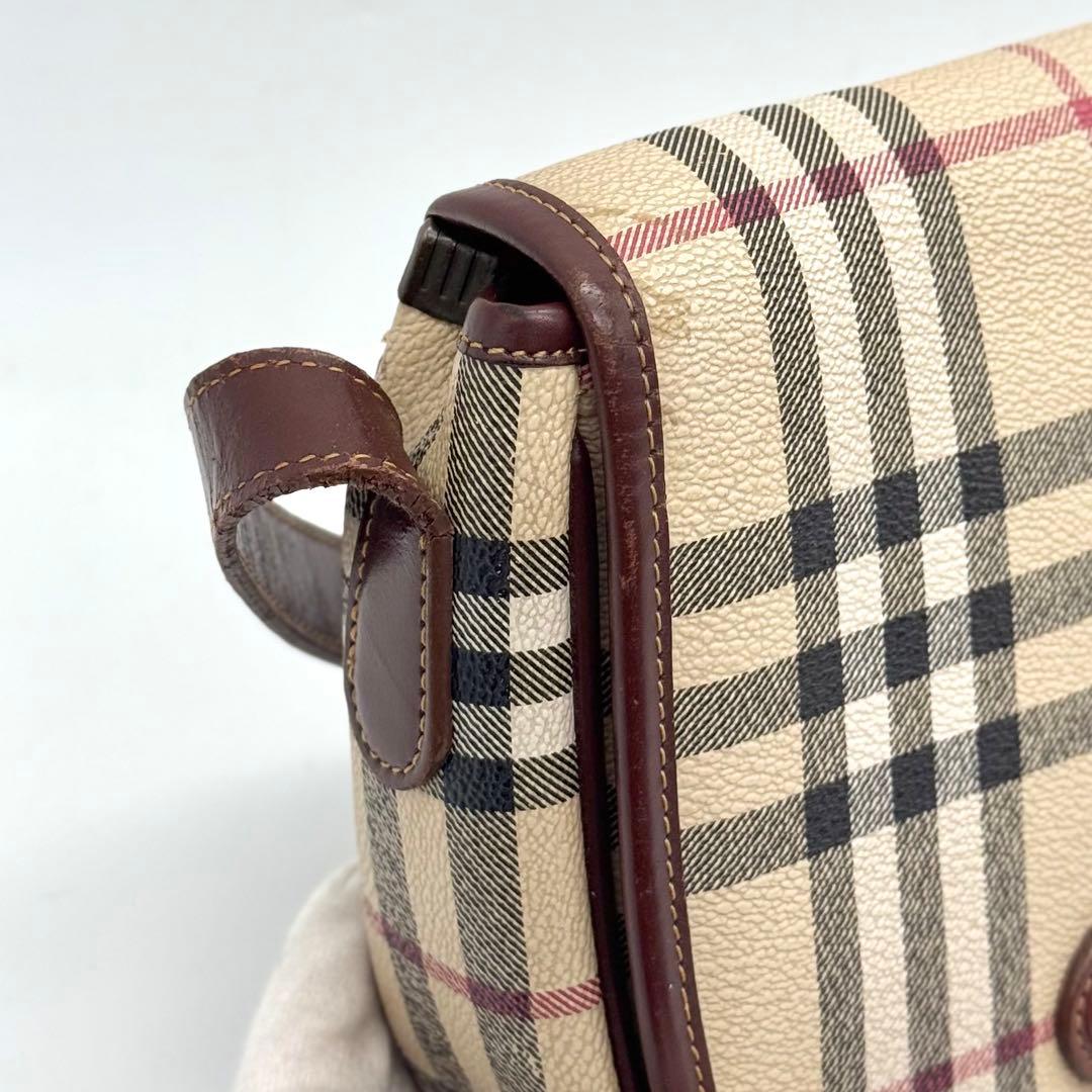 バーバリー ノバチェック シャドーホース PVC レザー ショルダーバッグ