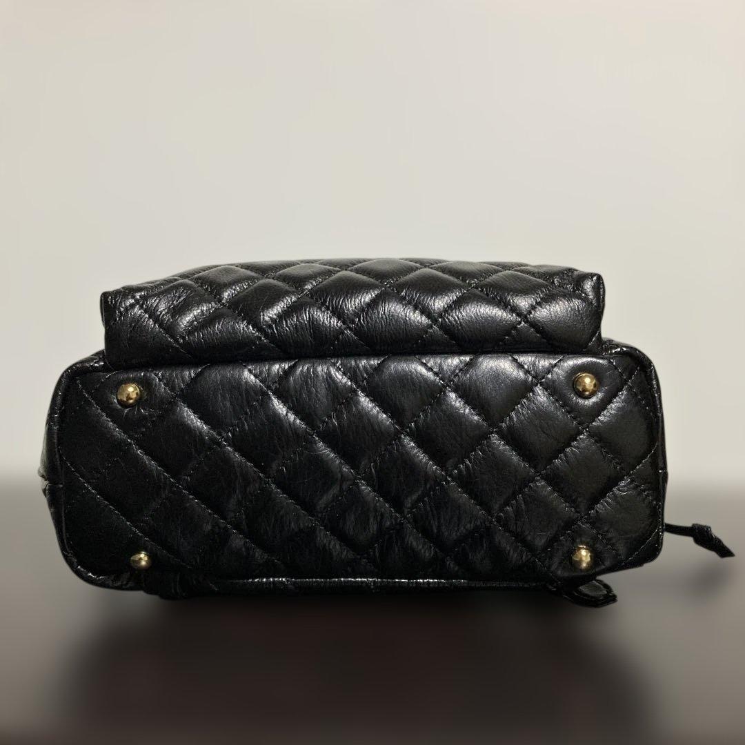 キルティング黒リュック