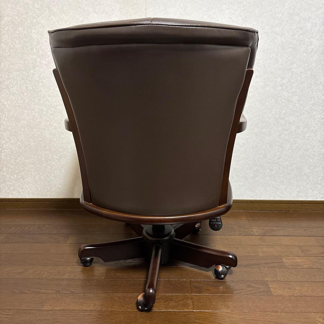 【美品】貞刈椅子製作所 アームチェア キャスター付 昇降式 回転