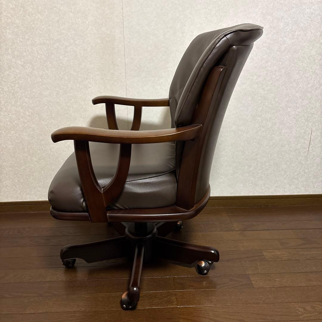 【美品】貞刈椅子製作所 アームチェア キャスター付 昇降式 回転