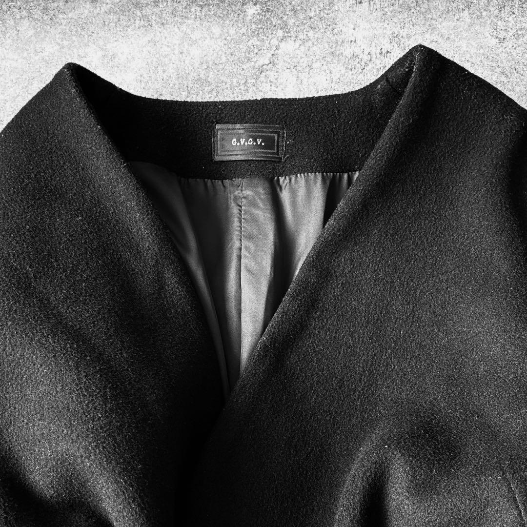 GVGV レースアップ　マキシ丈　ウエストベルト付き　ウール　ロングコート