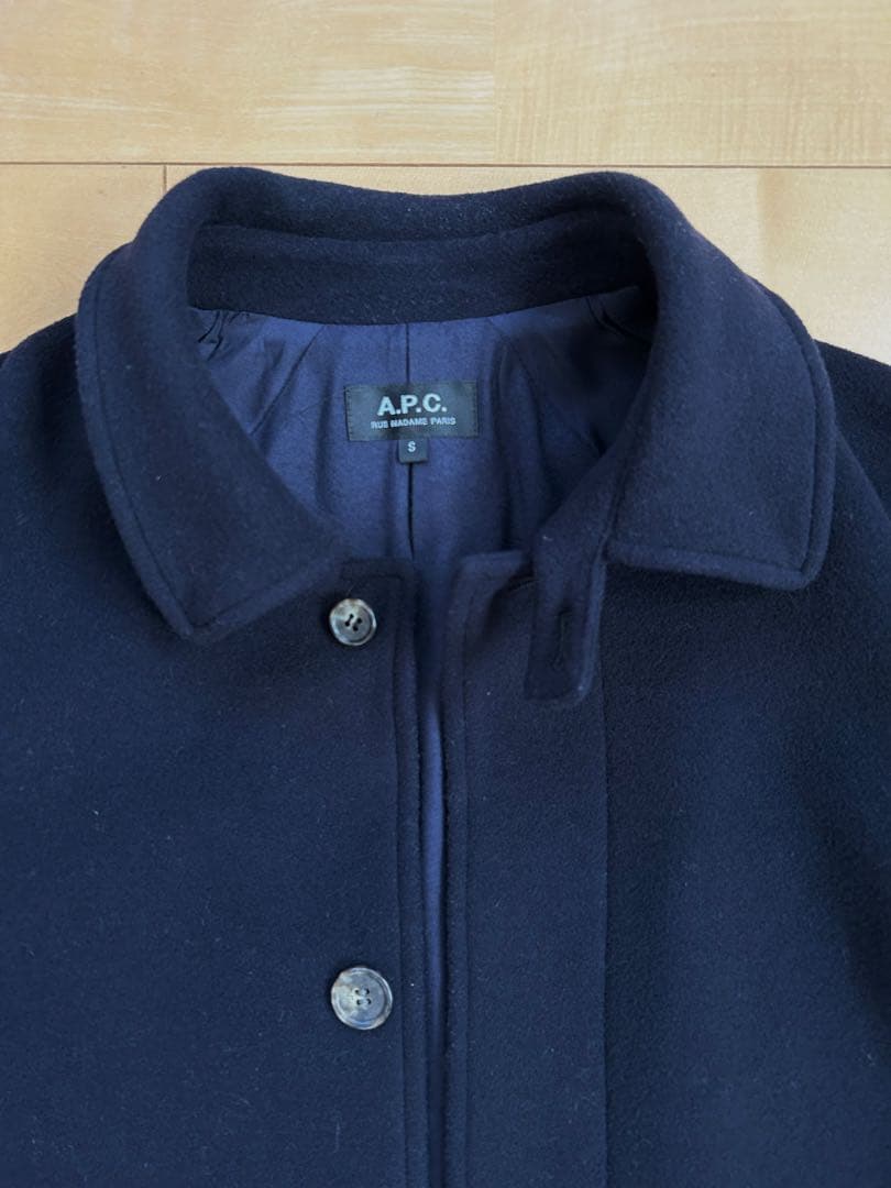 A.P.C. ダークネイビー ステンカラーコート