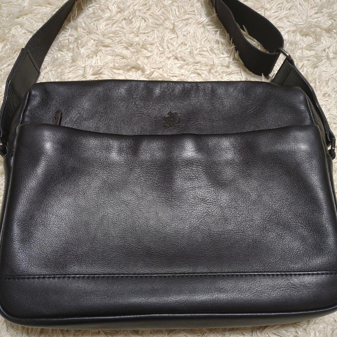 【美品】ダンヒル レザー 本革 ショルダーバッグ ブラック メンズ