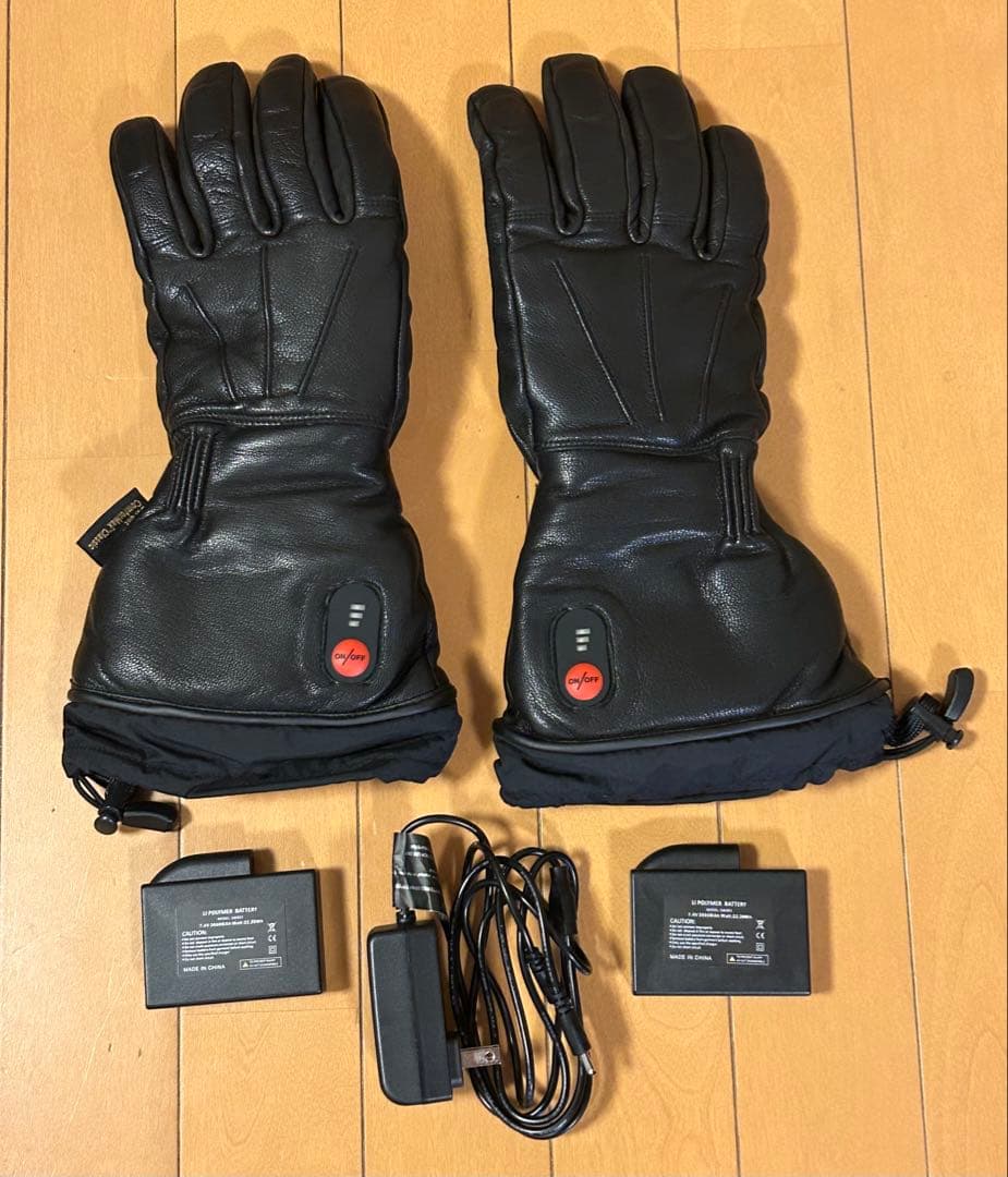 山城　電熱グローブ・レザータイプ　Lサイズ