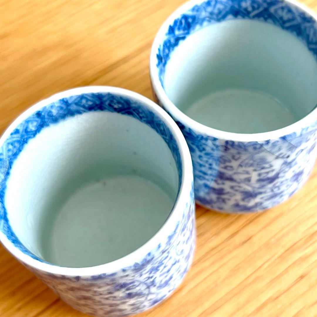 古伊万里　花唐草　猪口　アンティーク