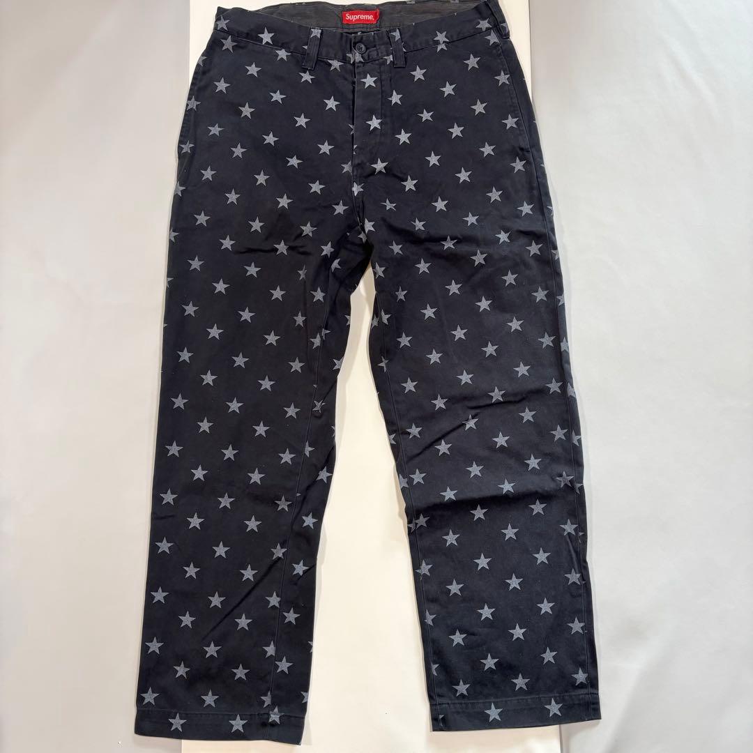 g*l様 supreme チノパン　ブラック　星　スター　ピンナップ　ガール　ワ