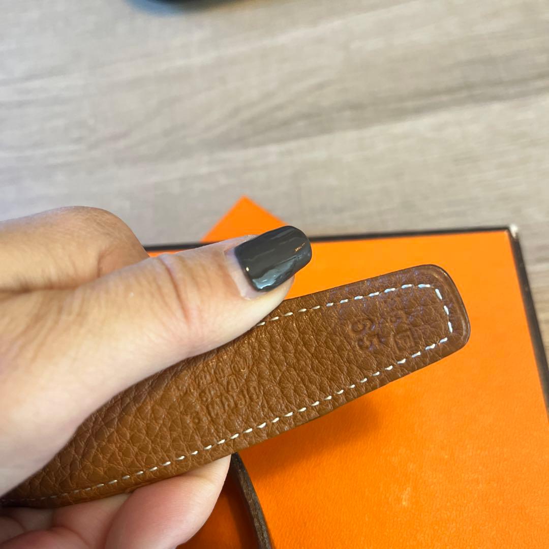 【美品】エルメス ベルト コンスタンス リバーシブル 黒 シルバー 65