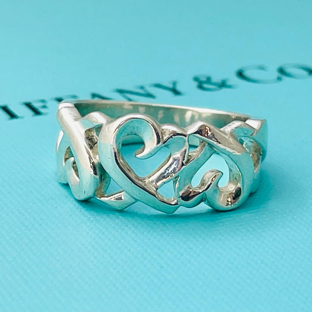 正規品)ティファニー トリプルラビングハートリング 11号 シルバー