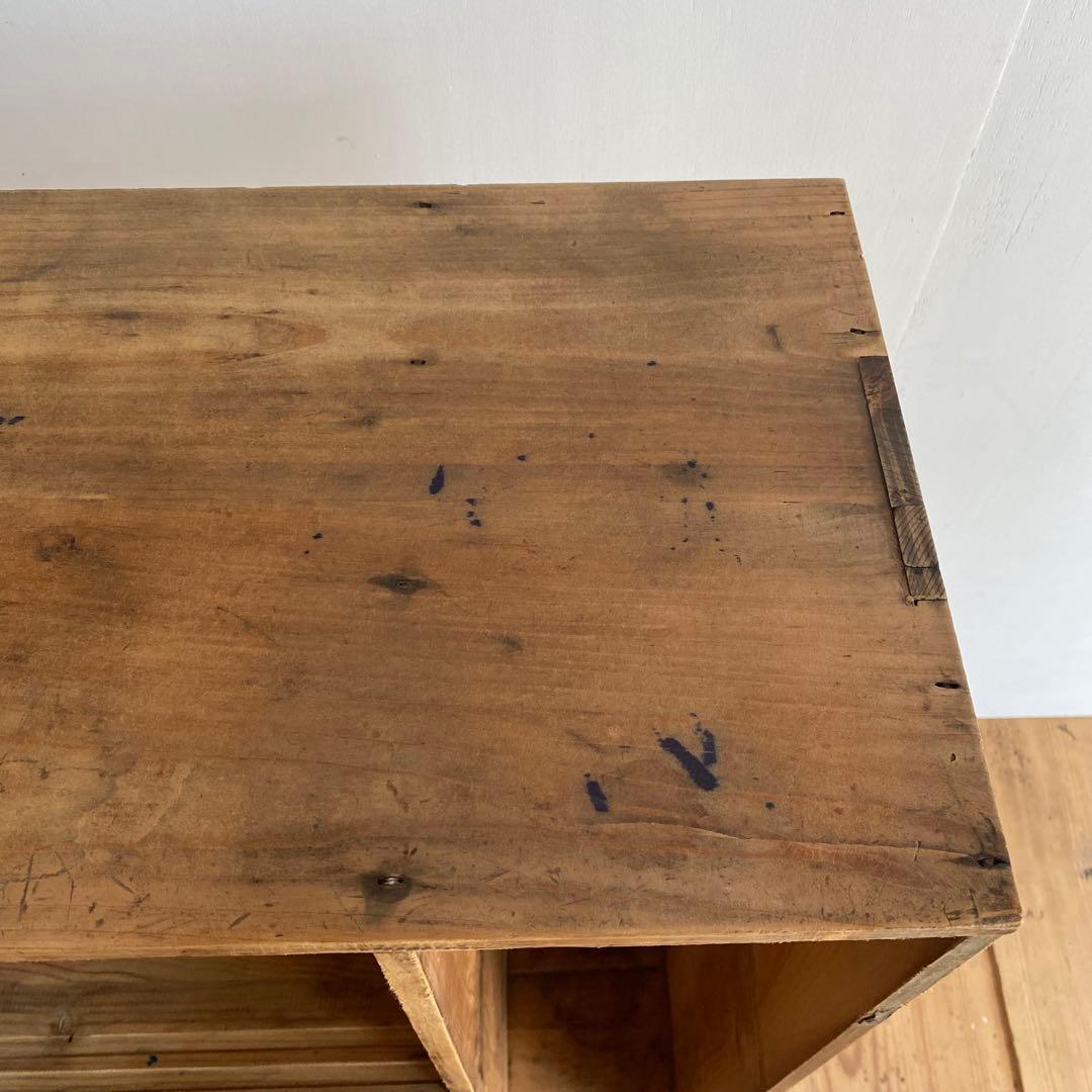 アンティーク チェスト 棚 食器棚 本棚 無塗装 z843