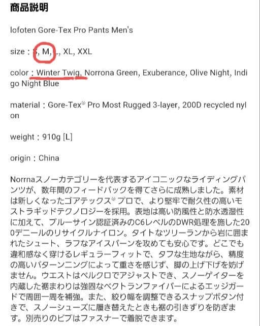 新品未使用 ノローナ lofoten Gore-Tex Pro パンツ メンズ