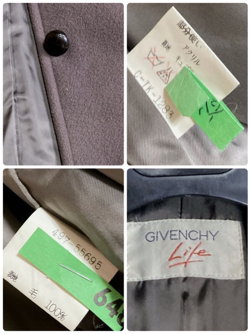 GIVENCHY ジバンシー くるみボタン ファー ウール ロングコート