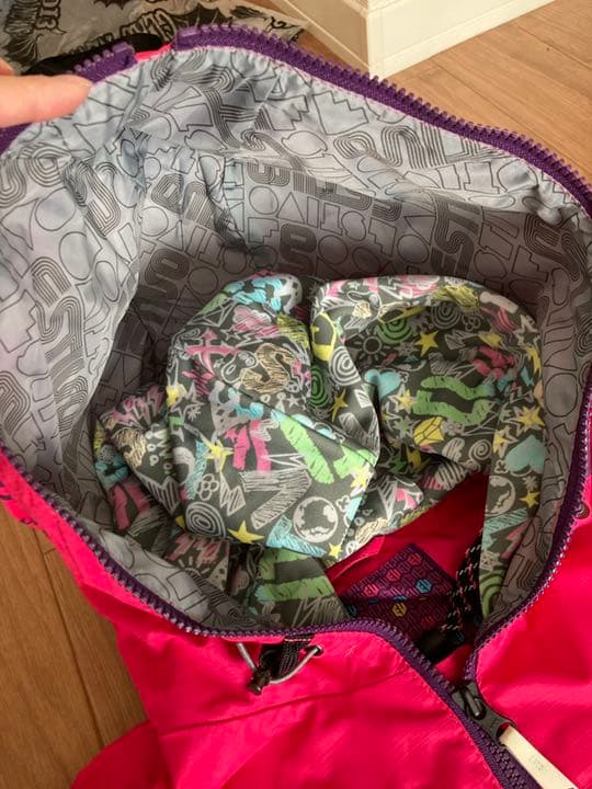 【着用1回】レディース スノボーウェア 上下セット ピンク ブラック ネオン