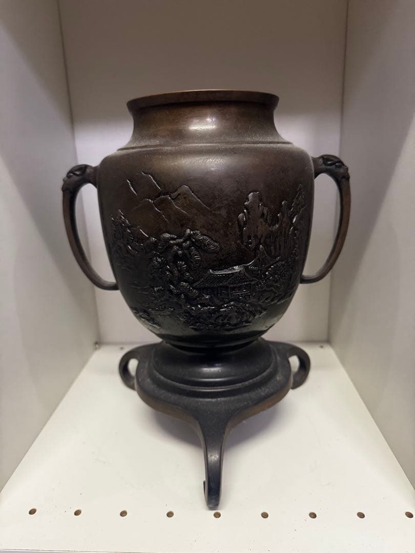 ⚫️ 銅製花器 伝統的 薄端 華道 生け花 格花 花器 花瓶 ヴィンテージ