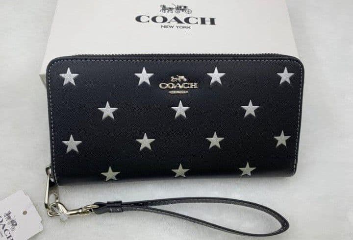 新品未使用コーチ長財布スター星ブラックレディースメンズ送料無料即日発送