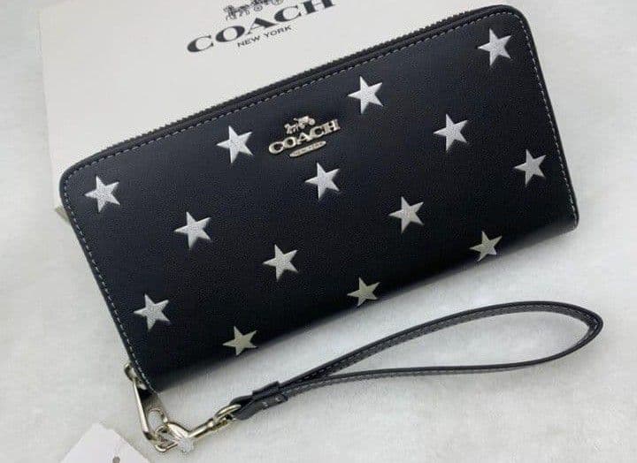 新品未使用コーチ長財布スター星ブラックレディースメンズ送料無料即日発送