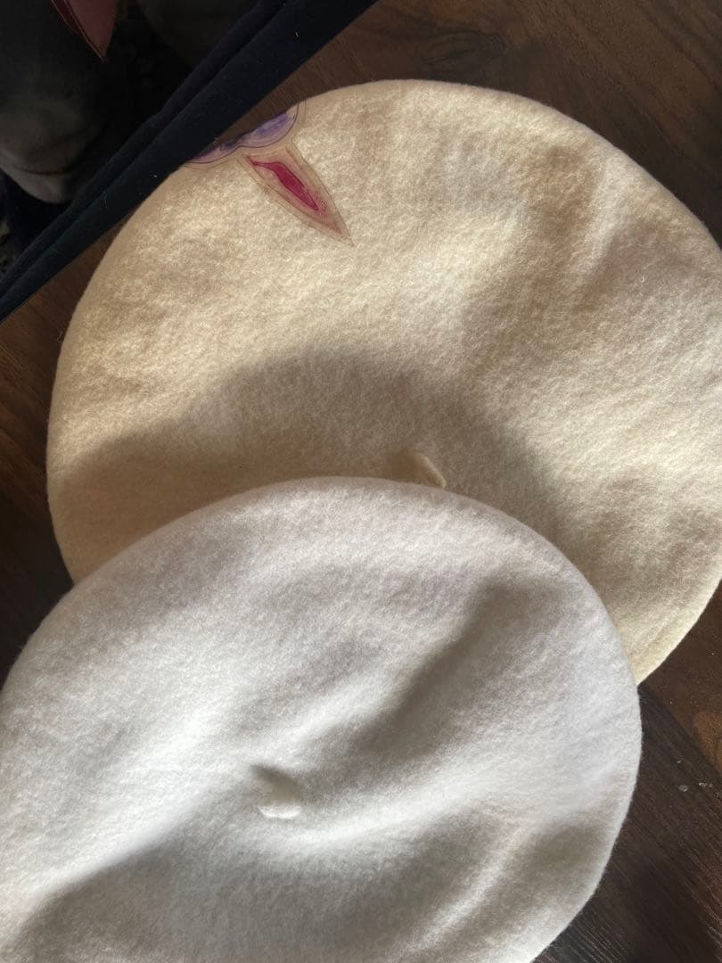 シャネル　CHANEL ベレー帽 ホワイト　ココマーク刺繍　ヴィンテージ　レア