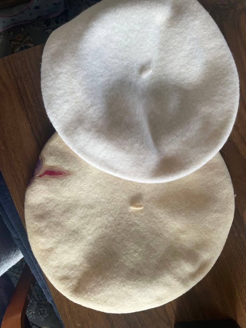 シャネル　CHANEL ベレー帽 ホワイト　ココマーク刺繍　ヴィンテージ　レア