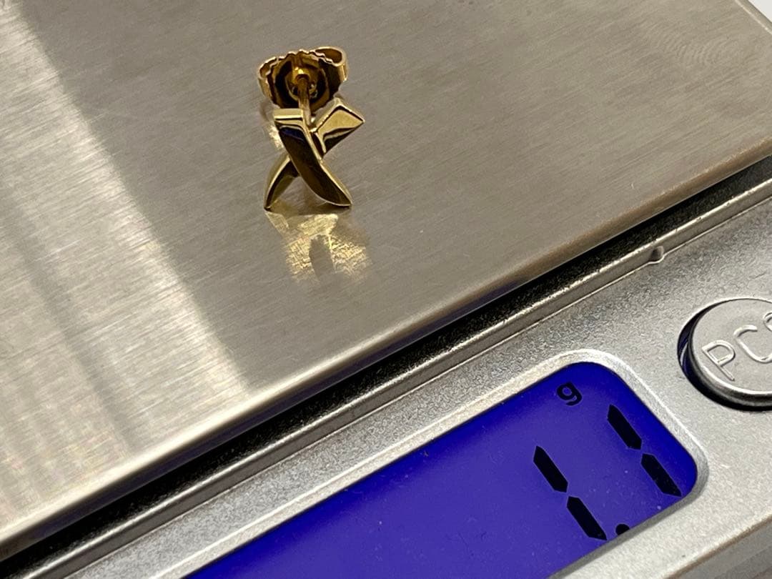c881 美品　ティファニー　パロマピカソ　K18YG キス　X クロス　ピアス