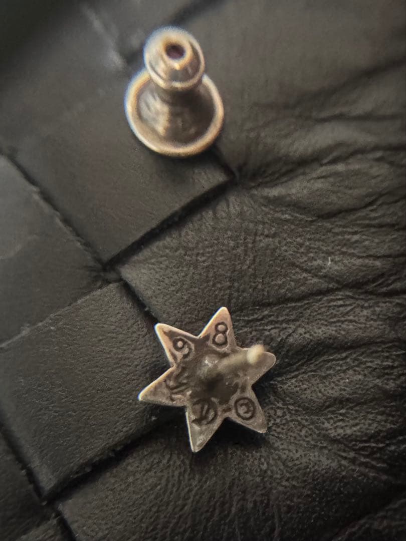 クロムハーツ　スタースタッド　1ダイヤ　シルバーピアス14k 925