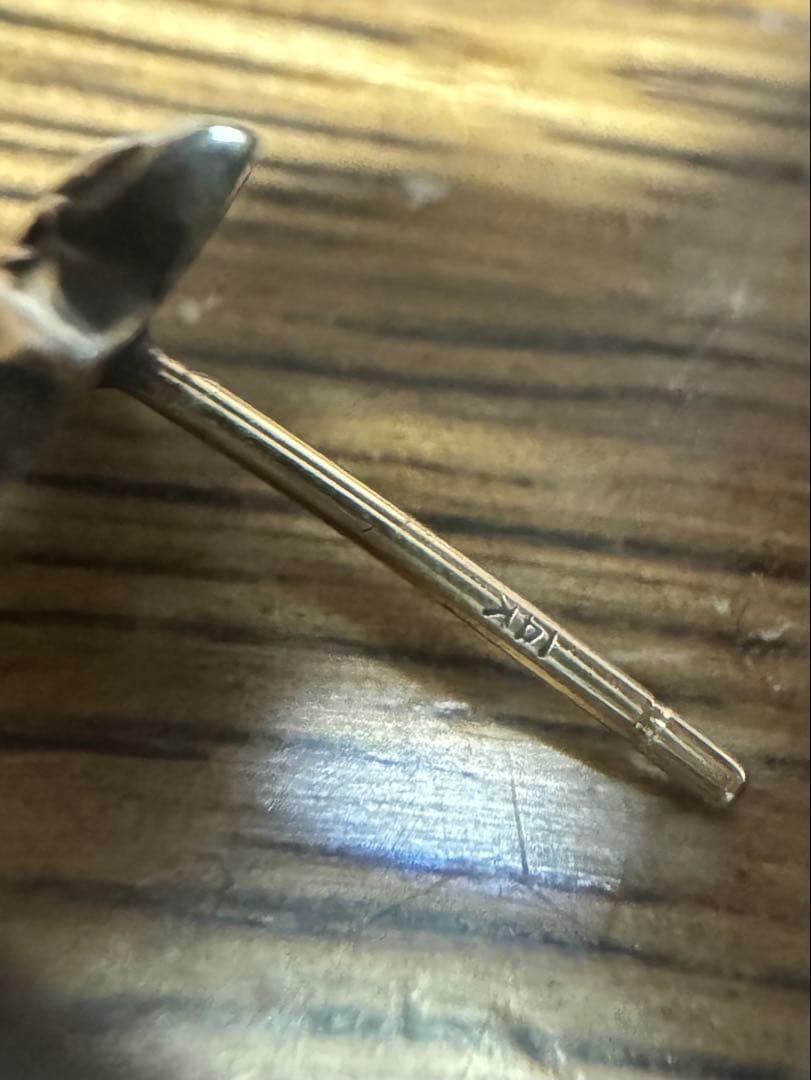 クロムハーツ　スタースタッド　1ダイヤ　シルバーピアス14k 925