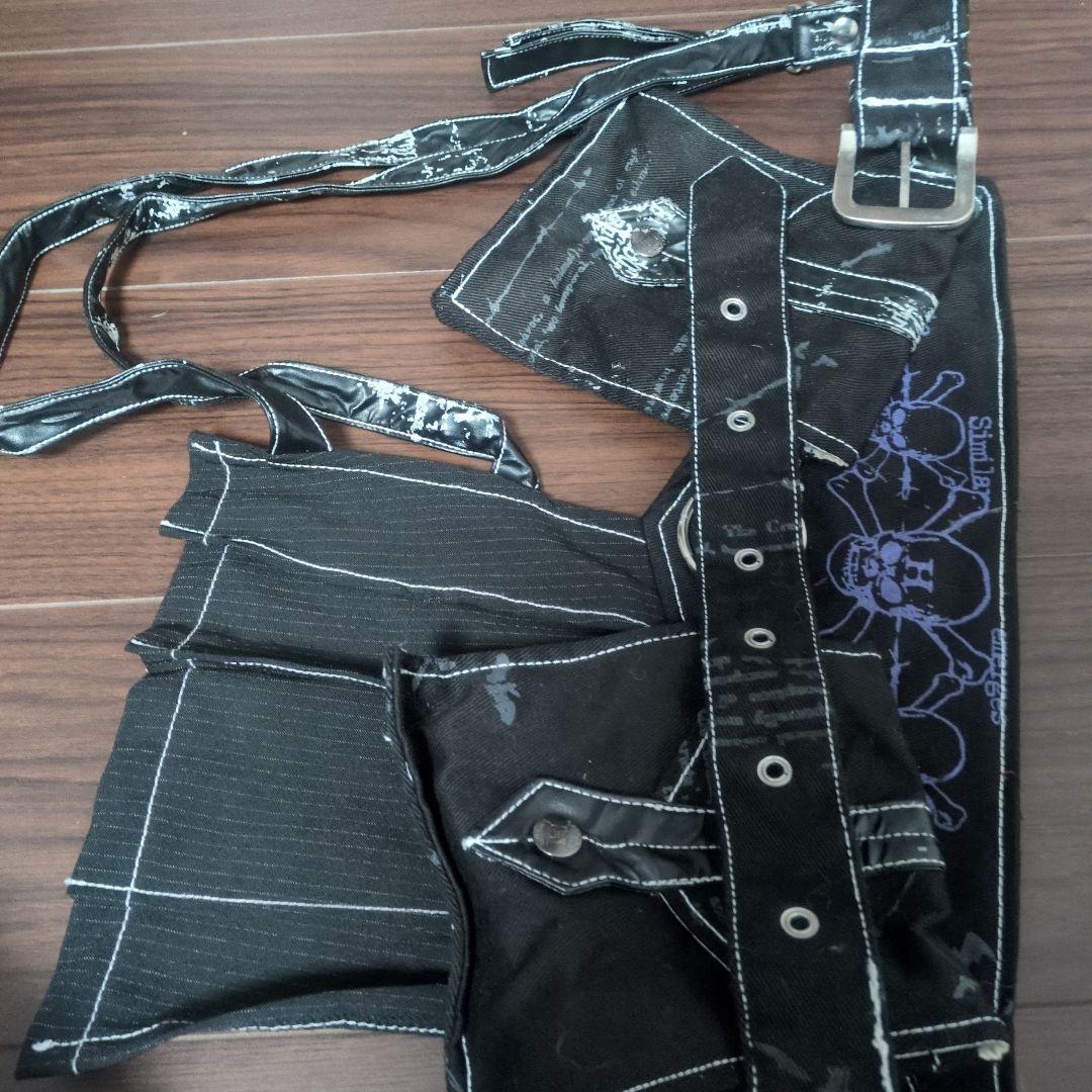 h.naoto スカルプリント スカート付き ウエストポーチ ゴシック レディース