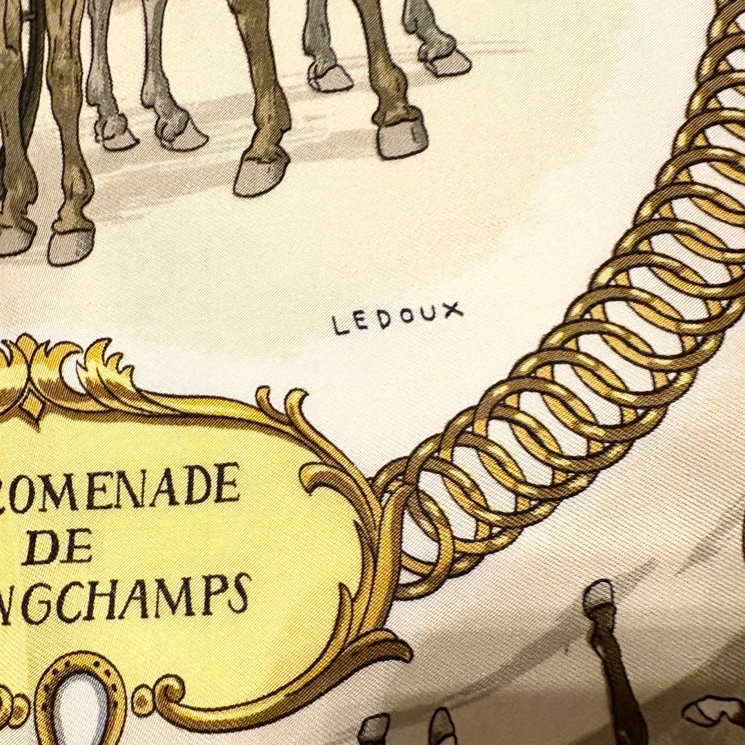 エルメス スカーフ カレ90 フィリップ・ルドゥック 馬車 ゴールド系