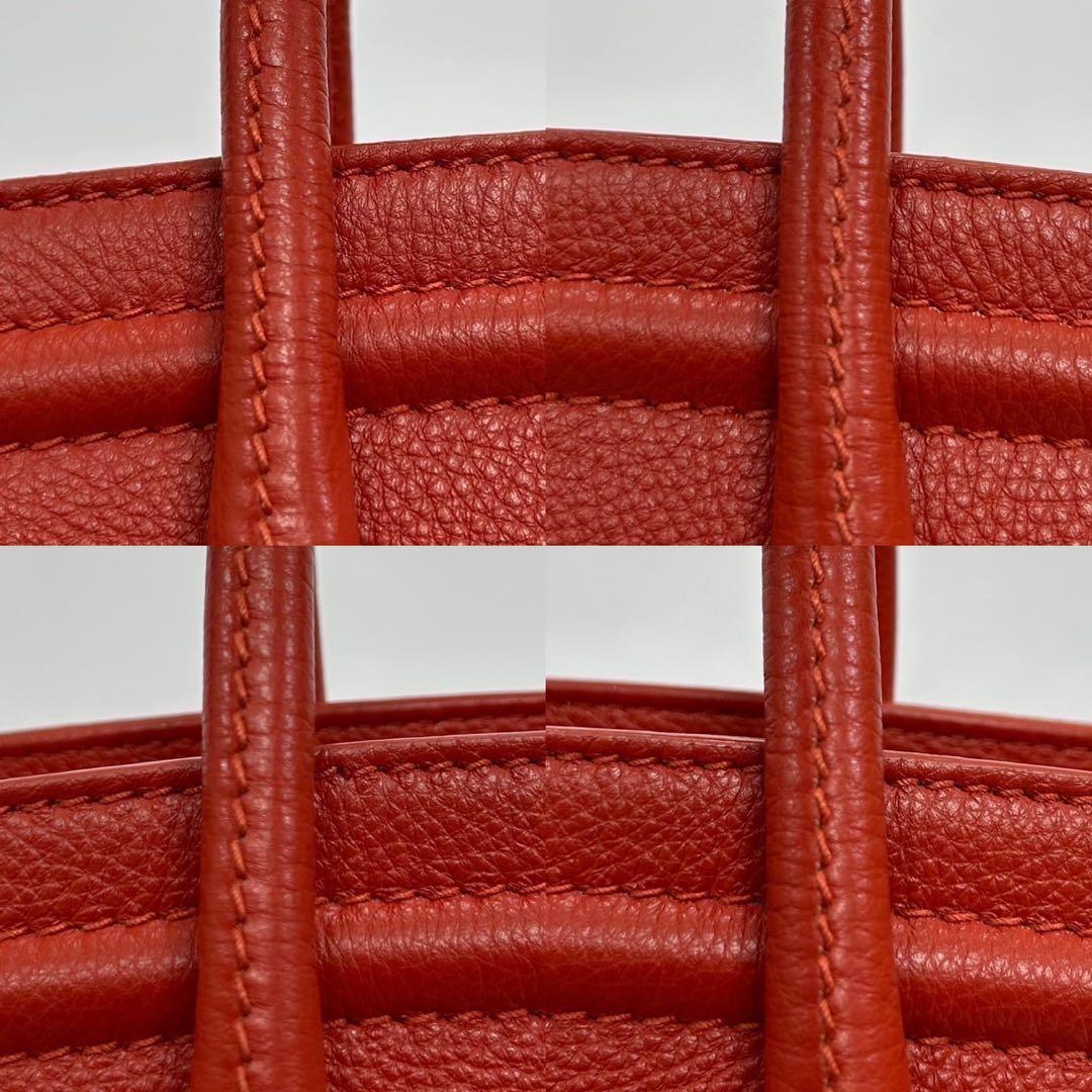 【未使用品/保存袋付】フルラ カレッジ トートバッグ レザー 赤 A4可 手提げ