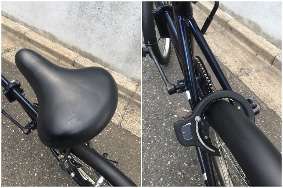 折り畳み自転車 整備済み 20インチ 自転車 チャリ ギヤ 6段 美品 黒 系