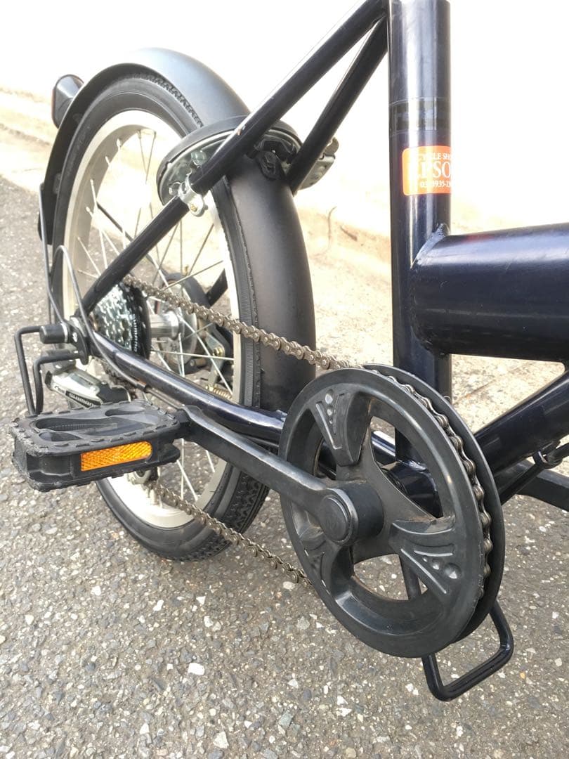 折り畳み自転車 整備済み 20インチ 自転車 チャリ ギヤ 6段 美品 黒 系
