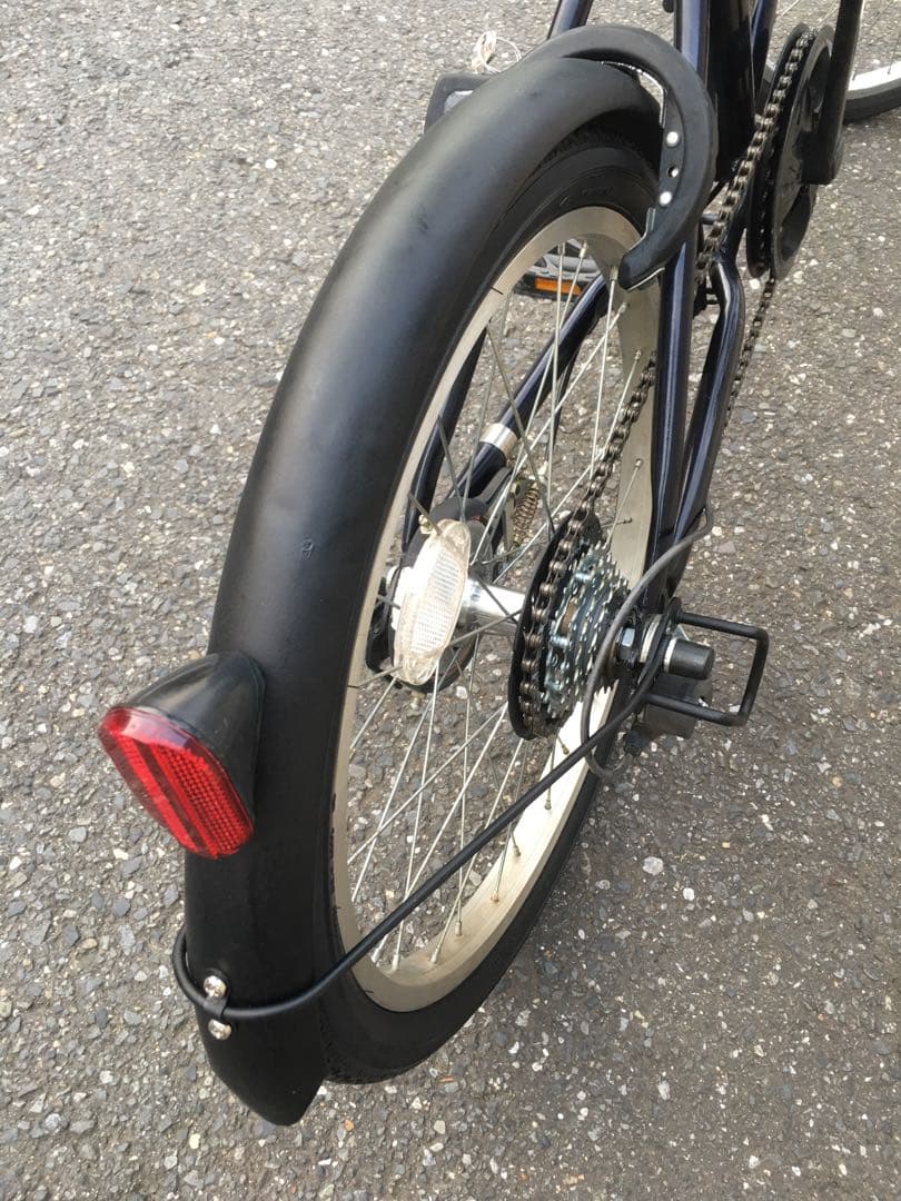 折り畳み自転車 整備済み 20インチ 自転車 チャリ ギヤ 6段 美品 黒 系