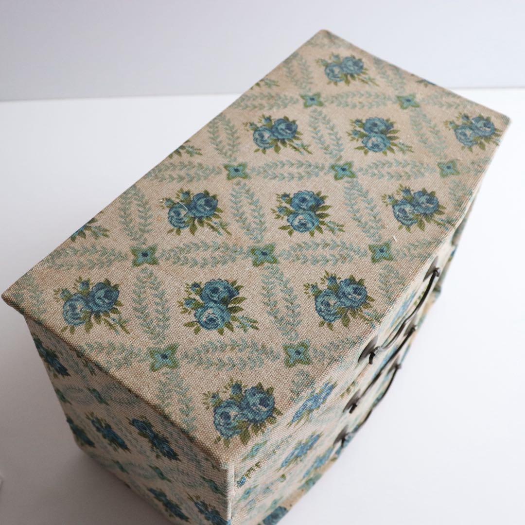 フランスアンティーク　カルトナージュボックス　引き出し　チェスト　裁縫箱