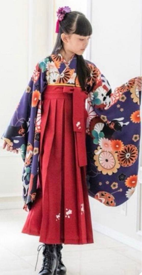 小学生 卒業式 女の子 袴セット キャサリンコテージ　簡単着付け140 手毬猫