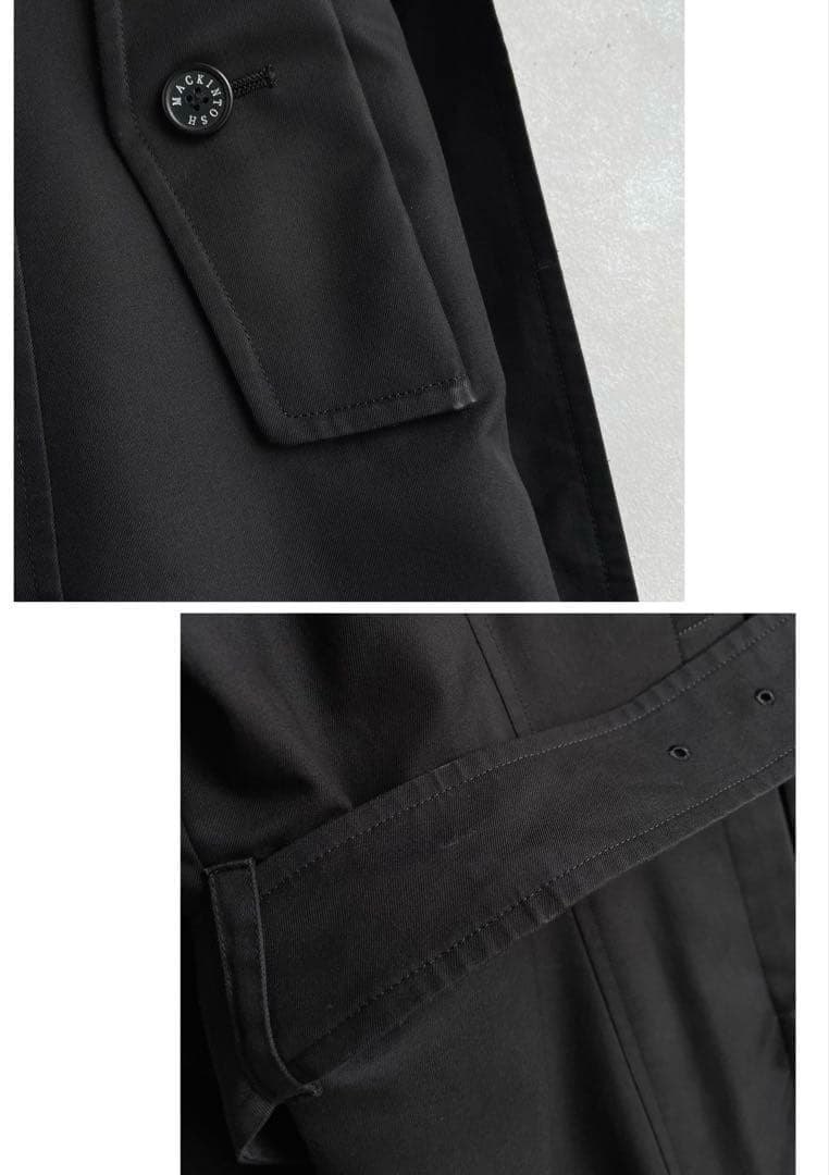 美品✨マッキントッシュロンドン　トレンチコート　38 黒　チェックライナー付き