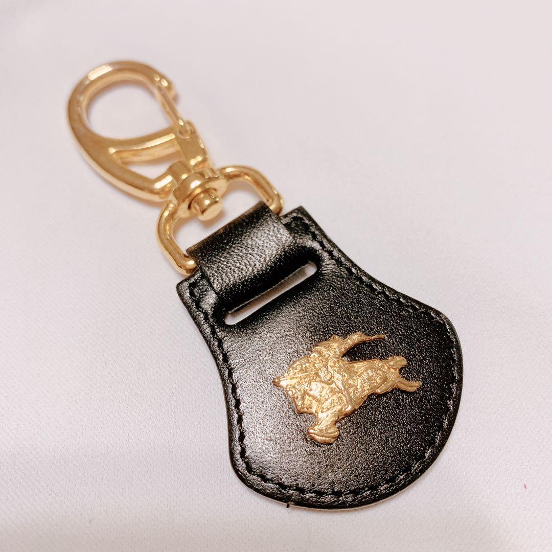 27 Burberrys バーバリー キーホルダー キーリング レザー ブラック